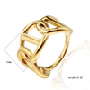 Polished Titanium Steel Hollow Heart Shaped Ring With Geometric Design For Women And Men Retro Elegant Everyday Jewelry