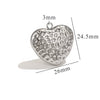 Polished Titanium Steel Three Dimensional Love Hollow Waterproof Pendant Electroplated Stainless Steel