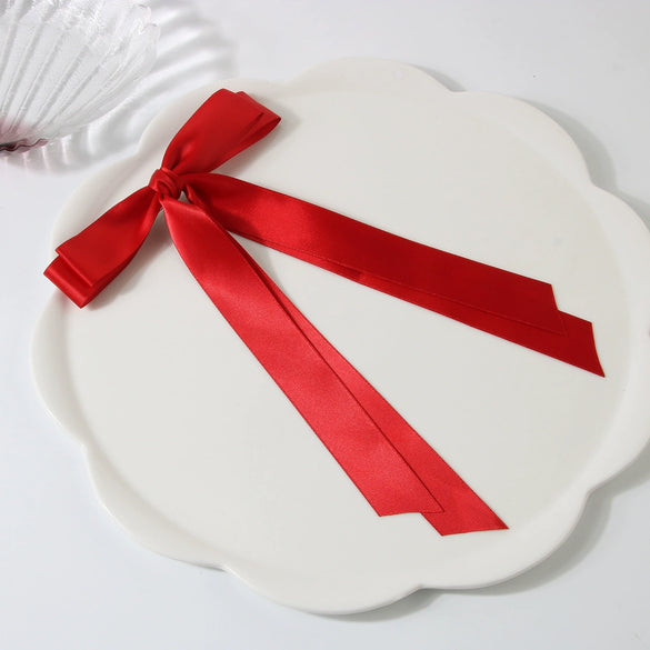 Polyester Cloth Doublelayer Bow Ribbon Duckbill Clip Handmade Women's Sweet Hair Accessory