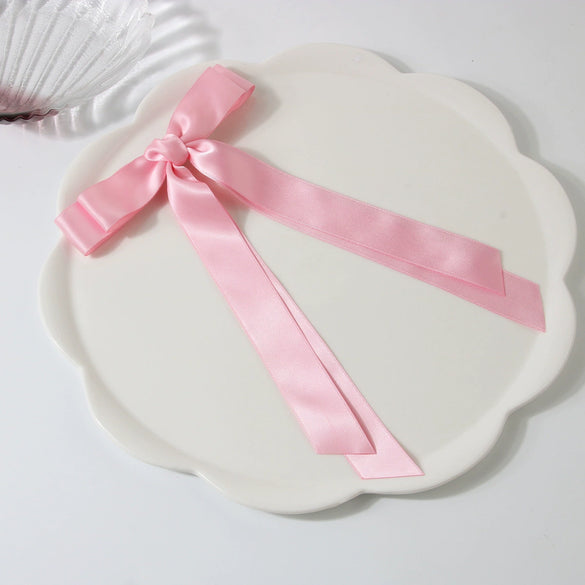 Polyester Cloth Doublelayer Bow Ribbon Duckbill Clip Handmade Women's Sweet Hair Accessory