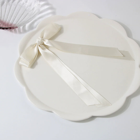 Polyester Cloth Doublelayer Bow Ribbon Duckbill Clip Handmade Women's Sweet Hair Accessory