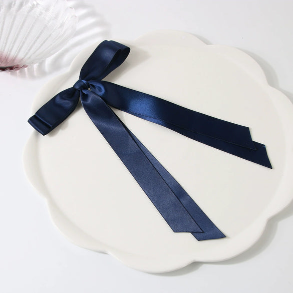 Polyester Cloth Doublelayer Bow Ribbon Duckbill Clip Handmade Women's Sweet Hair Accessory