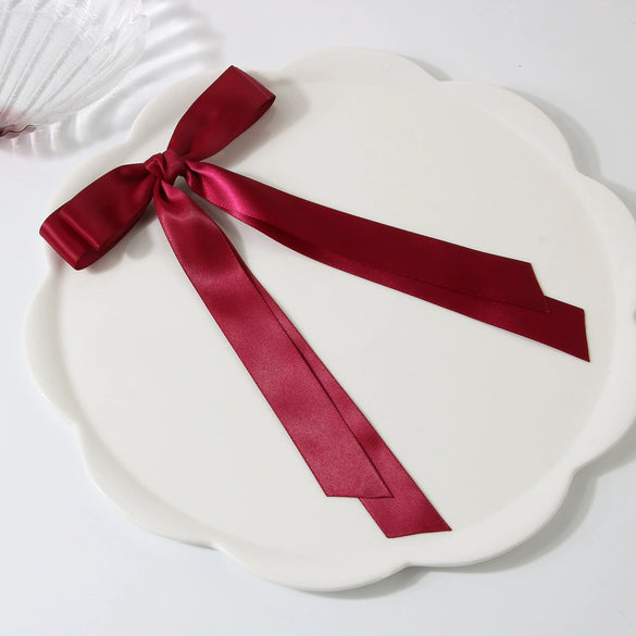 Polyester Cloth Doublelayer Bow Ribbon Duckbill Clip Handmade Women's Sweet Hair Accessory
