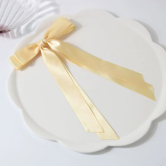 Polyester Cloth Doublelayer Bow Ribbon Duckbill Clip Handmade Women's Sweet Hair Accessory