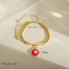 Polyester Copper 18K Gold Plated Beaded Enamel Pearl Devil'S Eye Bracelets