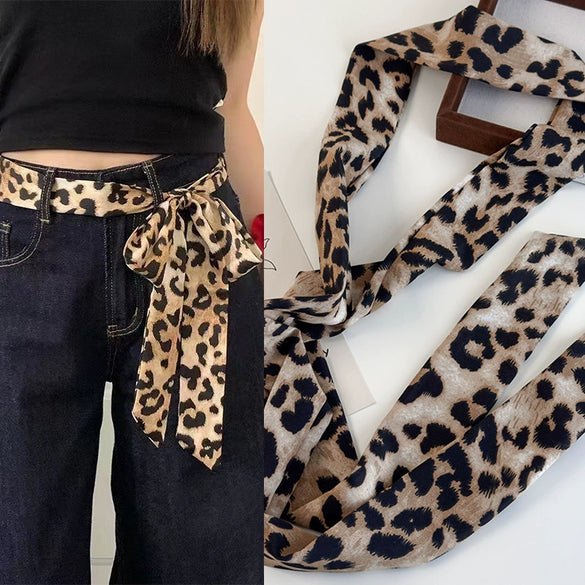 Polyester Tie Dye Leopard Neck Belt And Hair Belt For Women