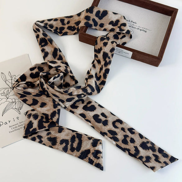 Polyester Tie Dye Leopard Neck Belt And Hair Belt For Women