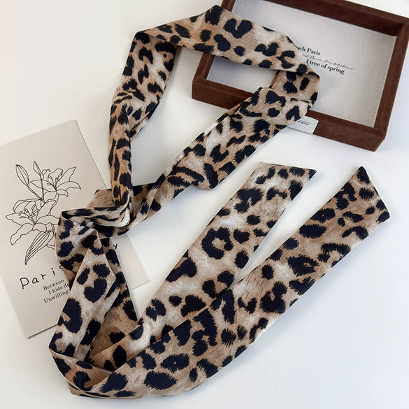Polyester Tie Dye Leopard Neck Belt And Hair Belt For Women