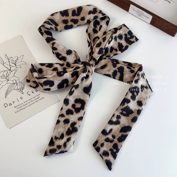 Polyester Tie Dye Leopard Neck Belt And Hair Belt For Women