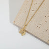 Pony Shape Pendant Necklace For Women Copper Mixed Gemstone Setting Geometric Design Electroplating