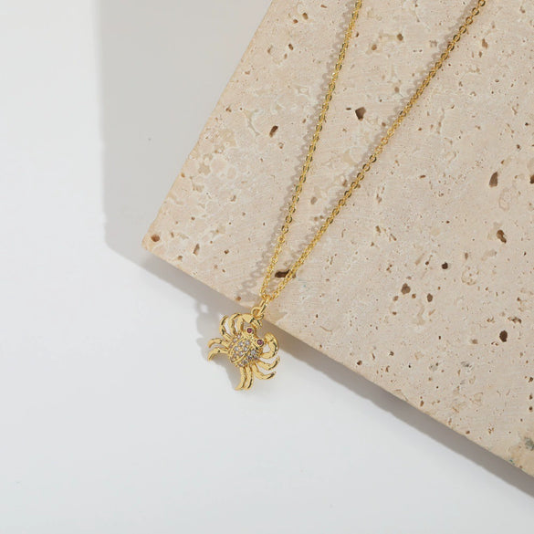 Pony Shape Pendant Necklace For Women Copper Mixed Gemstone Setting Geometric Design Electroplating