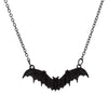 Pop Punk Black Bat Alloy Necklace With Electroplating For Women Exaggerated Hiphop Clavicle Chain Simple And Personalized Jewelry