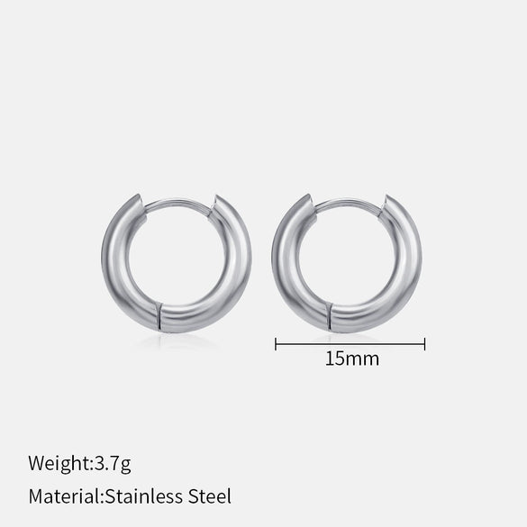 Popular Allmatch Geometric Electroplated Stainless Steel Earrings For Women