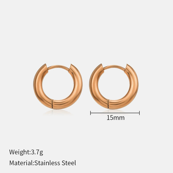 Popular Allmatch Geometric Electroplated Stainless Steel Earrings For Women