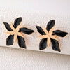 Popular Alloy Flower Earrings With Dripping Oil Processing Technology