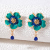 Popular Alloy Flower Earrings With Dripping Oil Processing Technology