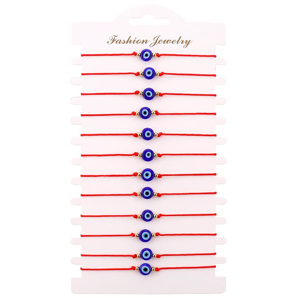 Popular Braided Red And Black Rope Bracelet With Evil Eye Geometric Shape Liuli Material Hand Knitted For Women And Unisex