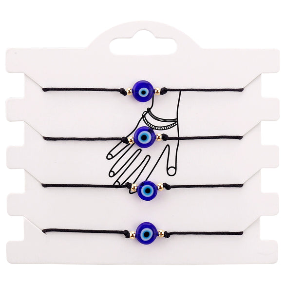 Popular Braided Red And Black Rope Bracelet With Evil Eye Geometric Shape Liuli Material Hand Knitted For Women And Unisex