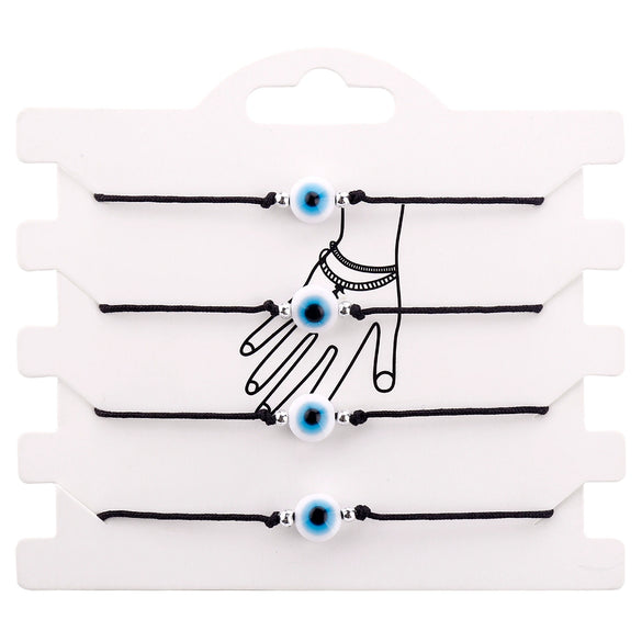 Popular Braided Red And Black Rope Bracelet With Evil Eye Geometric Shape Liuli Material Hand Knitted For Women And Unisex