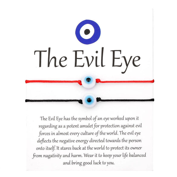 Popular Braided Red And Black Rope Bracelet With Evil Eye Geometric Shape Liuli Material Hand Knitted For Women And Unisex