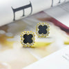Popular Classic Clover Earrings High-End Rhinestone Simple Korean Fashion Earrings Online Celebrity Temperament Female Jewelry