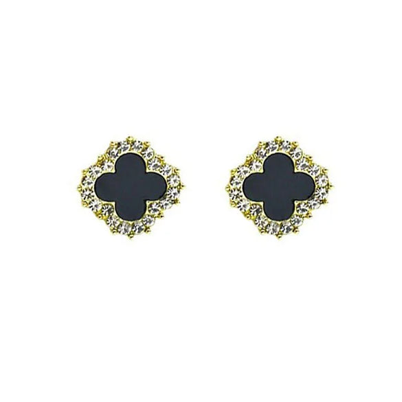 Popular Classic Clover Earrings High-End Rhinestone Simple Korean Fashion Earrings Online Celebrity Temperament Female Jewelry