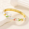 Popular Cloisonné Bracelet Painted With Colored Lotus Double Layer Cut Out Electroplated Jewelry