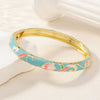 Popular Cloisonné Bracelet Painted With Colored Lotus Double Layer Cut Out Electroplated Jewelry