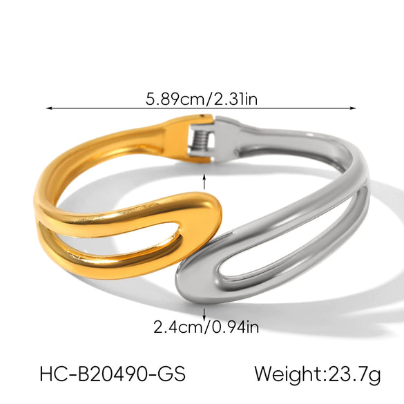 Popular Colorblocked Electroplated Stainless Steel Heartshaped Bracelet For Women