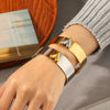 Popular Colorblocked Electroplated Stainless Steel Heartshaped Bracelet For Women