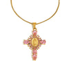 Popular Creative Hiphop Luxury Jewelry Stainless Steel Titanium Steel Plated 18K Gold Virgin Diamond Cross Geometric Pattern For Women Electroplating