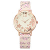 Popular Digital Art Fashion Women's Alloy Case Leather Strap Quartz Watch With Round Dial