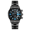 Popular Fashion Men's Watch Stainless Steel Metal Band Threeeye Calendar Digital