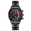 Popular Fashion Men's Watch Stainless Steel Metal Band Threeeye Calendar Digital