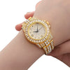 Popular Fashion Metal Women's Quartz Watch With Diamond Encrusted And Round Dial