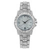 Popular Fashion Metal Women's Quartz Watch With Diamond Encrusted And Round Dial