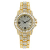 Popular Fashion Metal Women's Quartz Watch With Diamond Encrusted And Round Dial