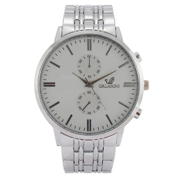 Popular Fashion Simple Men's Metal Quartz Watch With Mineral Strengthened Glass Mirror And Stainless Steel Clasp