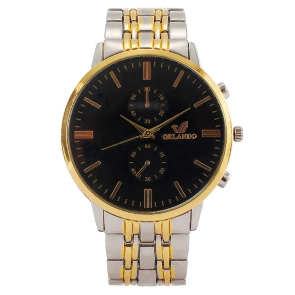 Popular Fashion Simple Men's Metal Quartz Watch With Mineral Strengthened Glass Mirror And Stainless Steel Clasp