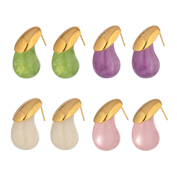 Popular Fashion Water Drop Earrings For Women Stainless Steel With Electroplating Light Luxury Minimalist Style