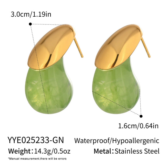 Popular Fashion Water Drop Earrings For Women Stainless Steel With Electroplating Light Luxury Minimalist Style