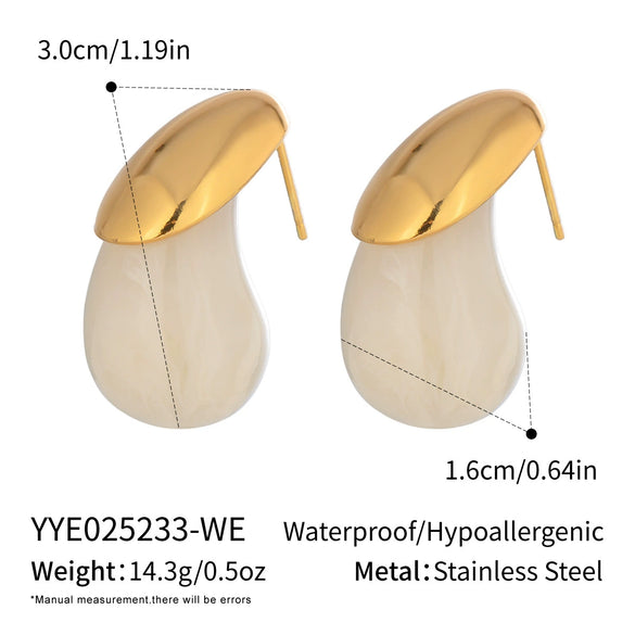 Popular Fashion Water Drop Earrings For Women Stainless Steel With Electroplating Light Luxury Minimalist Style