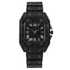 Popular Fashion Women's Quartz Watch Square Metal Case With Full Diamondencrusted Roman Pattern