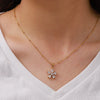 Popular Flower Necklace 18K Gold Plated Stainless Steel Five Petal Flower Pendant For Women With Geometric Styling And Electroplating