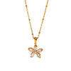 Popular Flower Necklace 18K Gold Plated Stainless Steel Five Petal Flower Pendant For Women With Geometric Styling And Electroplating