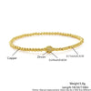 Popular Goldplated Copper Round Bead Stackable Unisex Elastic Bracelet With Geometric Design