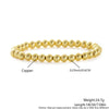 Popular Goldplated Copper Round Bead Stackable Unisex Elastic Bracelet With Geometric Design