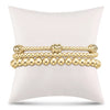 Popular Goldplated Copper Round Bead Stackable Unisex Elastic Bracelet With Geometric Design