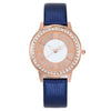 Popular Gypsophila Diamond Fashion Women's Alloy And Imitation Leather Quartz Watch With Round Dial