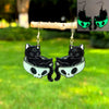 Popular Halloween Luminous Acrylic Earrings With Black And White Cat Design Doublesided Printing